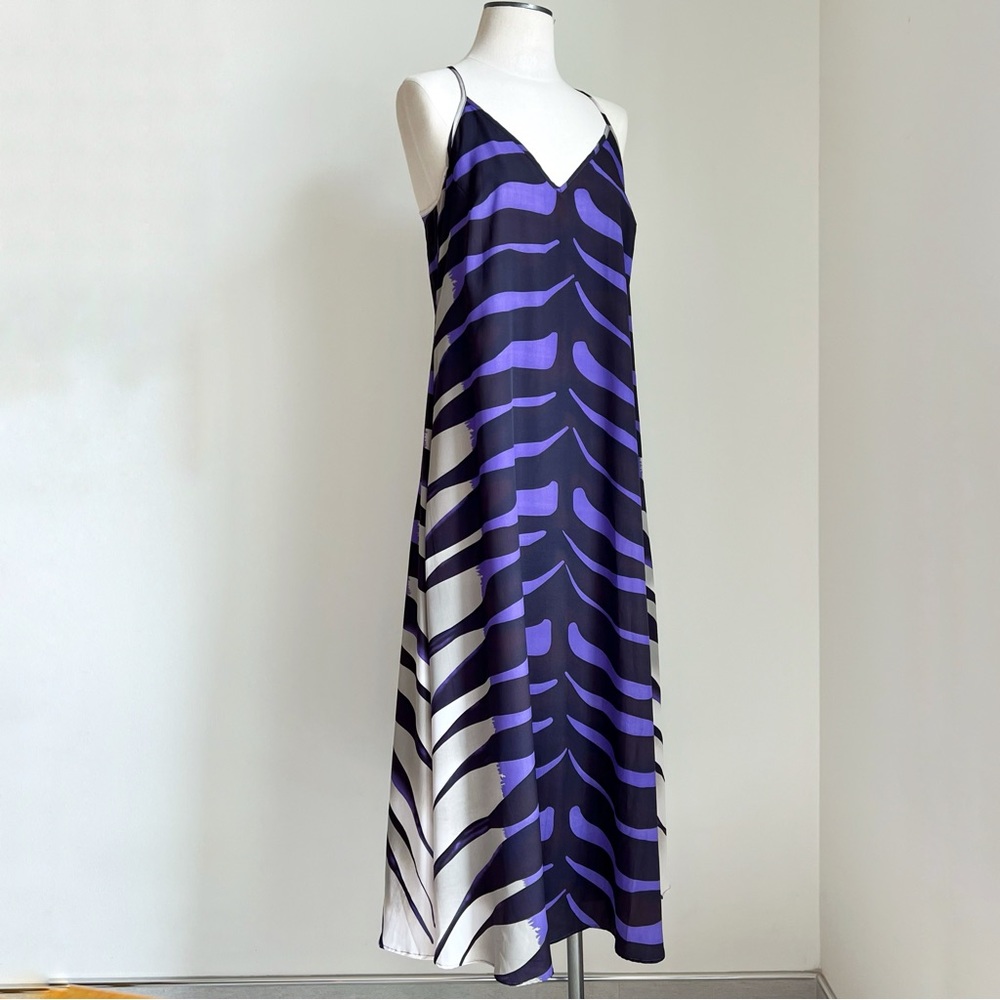 Ramona LaRue by Arianne Zebra Silk Maxi Dress Sz. M